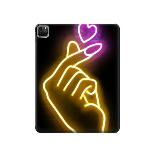 S3512 Cute Mini Heart Neon Graphic Hard Case For iPad Pro 12.9 (2022, 2021, 2020, 2018), iPad Air 13 (2025, 2024)