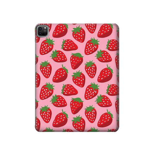 S3719 Strawberry Pattern Hard Case For iPad Pro 12.9 (2022, 2021, 2020, 2018), Air 13 (2024)