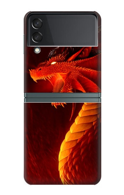 S0526 Red Dragon Case For Samsung Galaxy Z Flip 3 5G