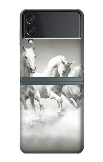 S0933 White Horses Case For Samsung Galaxy Z Flip 3 5G