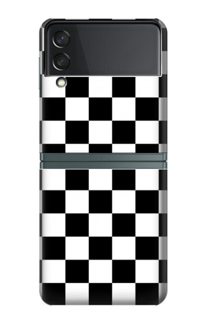 S1611 Black and White Check Chess Board Case For Samsung Galaxy Z Flip 3 5G