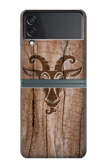 S2183 Goat Wood Graphic Printed Case For Samsung Galaxy Z Flip 3 5G