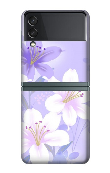 S2361 Purple White Flowers Case For Samsung Galaxy Z Flip 3 5G