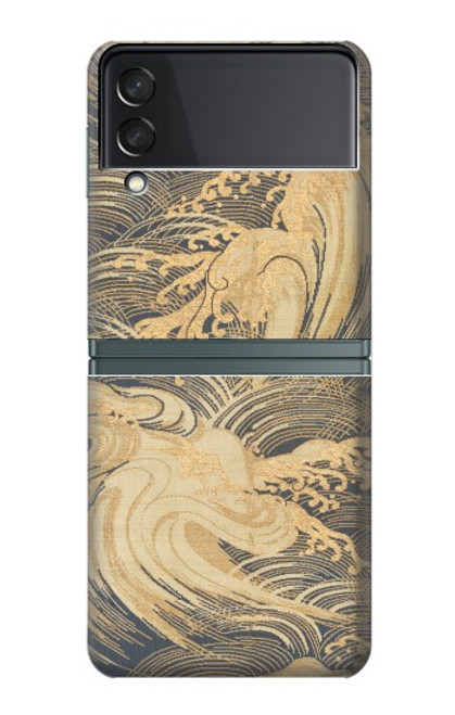 S2680 Japan Art Obi With Stylized Waves Case For Samsung Galaxy Z Flip 3 5G