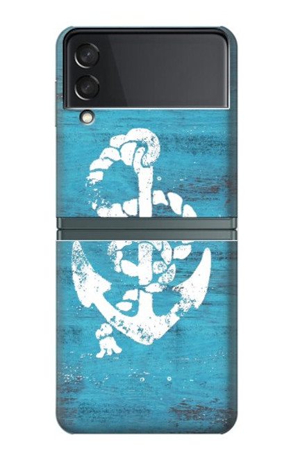 S3053 Marine Anchor Blue Case For Samsung Galaxy Z Flip 3 5G