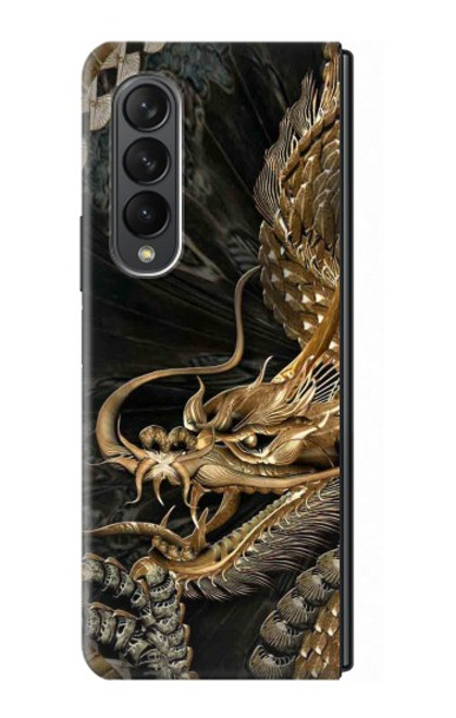 S0426 Gold Dragon Case For Samsung Galaxy Z Fold 3 5G