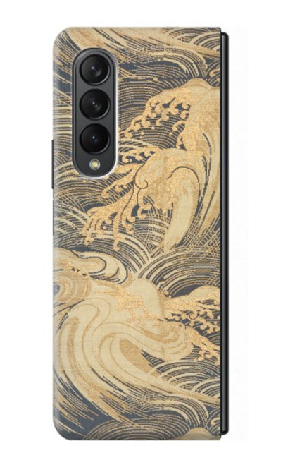 S2680 Japan Art Obi With Stylized Waves Case For Samsung Galaxy Z Fold 3 5G