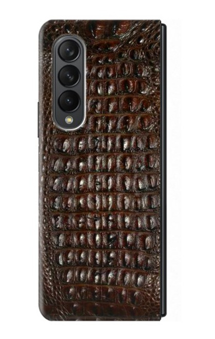 S2850 Brown Skin Alligator Graphic Printed Case For Samsung Galaxy Z Fold 3 5G