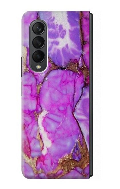 S2907 Purple Turquoise Stone Case For Samsung Galaxy Z Fold 3 5G