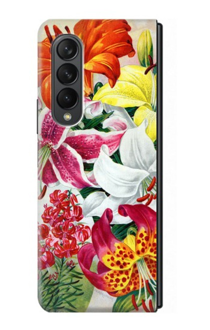 S3205 Retro Art Flowers Case For Samsung Galaxy Z Fold 3 5G