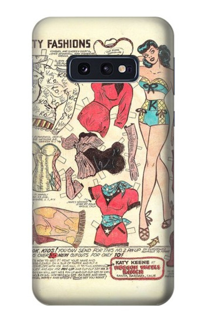 S3820 Vintage Cowgirl Fashion Paper Doll Case For Samsung Galaxy S10e