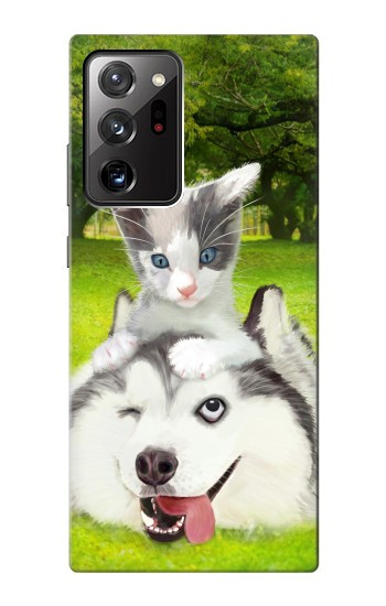 S3795 Grumpy Kitten Cat Playful Siberian Husky Dog Paint Case For Samsung Galaxy Note 20 Ultra, Ultra 5G
