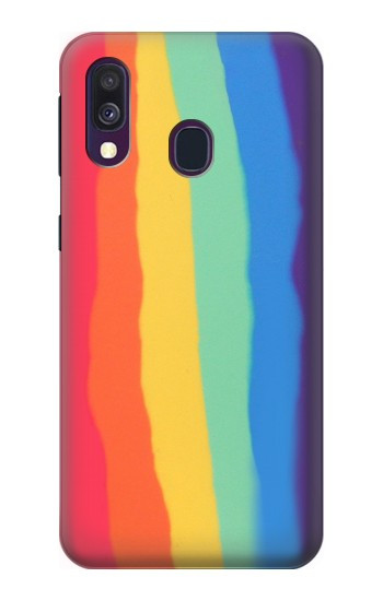 S3799 Cute Vertical Watercolor Rainbow Case For Samsung Galaxy A40