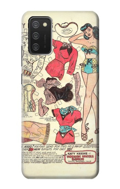 S3820 Vintage Cowgirl Fashion Paper Doll Case For Samsung Galaxy A03S