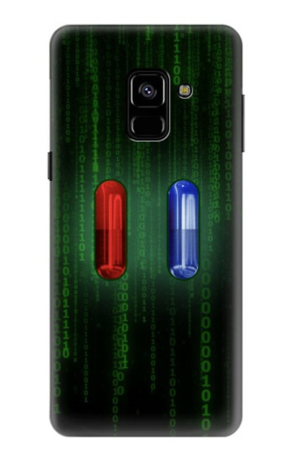 S3816 Red Pill Blue Pill Capsule Case For Samsung Galaxy A8 (2018)