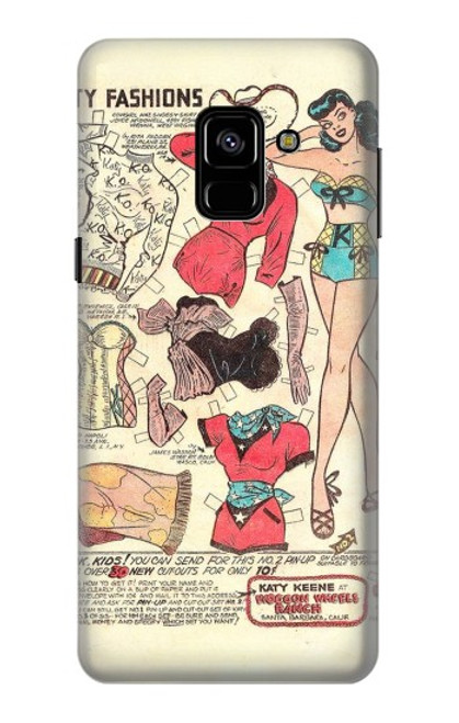 S3820 Vintage Cowgirl Fashion Paper Doll Case For Samsung Galaxy A8 (2018)