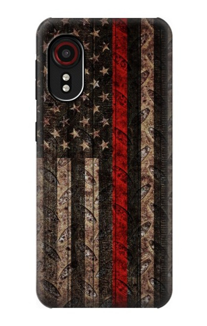 S3804 Fire Fighter Metal Red Line Flag Graphic Case For Samsung Galaxy Xcover 5