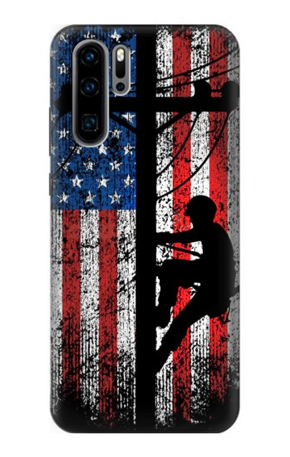 S3803 Electrician Lineman American Flag Case For Huawei P30 Pro