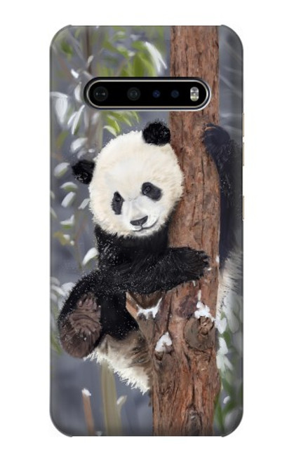 S3793 Cute Baby Panda Snow Painting Case For LG V60 ThinQ 5G