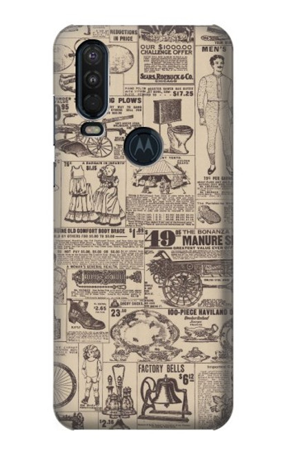 S3819 Retro Vintage Paper Case For Motorola One Action (Moto P40 Power)