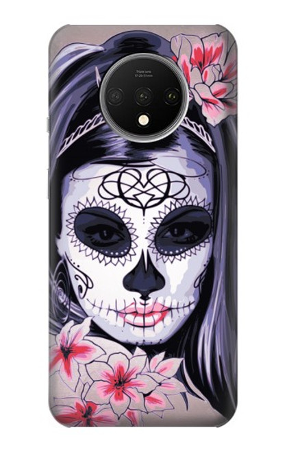 S3821 Sugar Skull Steam Punk Girl Gothic Case For OnePlus 7T