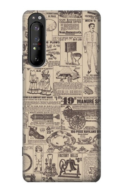 S3819 Retro Vintage Paper Case For Sony Xperia 1 II