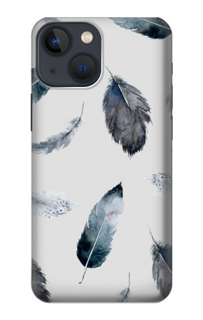 S3085 Feather Paint Pattern Case For iPhone 13 mini