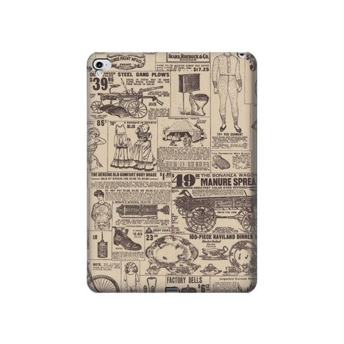 S3819 Retro Vintage Paper Hard Case For iPad Pro 12.9 (2015,2017)