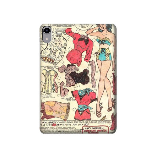 S3820 Vintage Cowgirl Fashion Paper Doll Hard Case For iPad mini 6, iPad mini (2021)