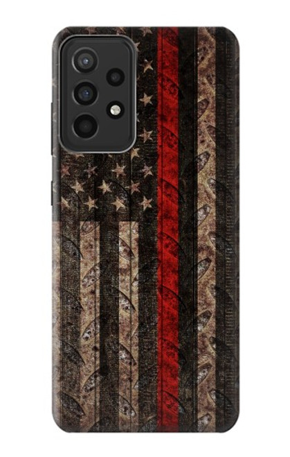 S3804 Fire Fighter Metal Red Line Flag Graphic Case For Samsung Galaxy A52s 5G