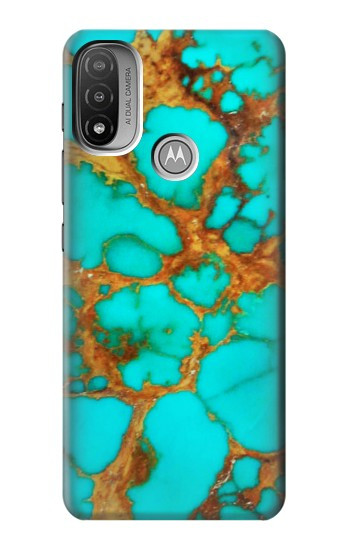 S2688 Aqua Copper Turquoise Gemstone Graphic Case For Motorola Moto E20,E30,E40