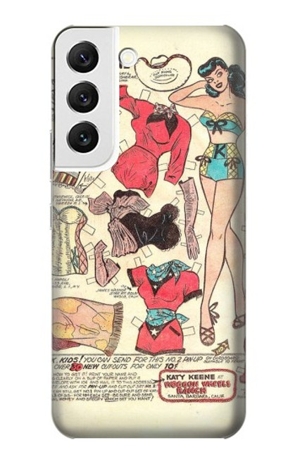 S3820 Vintage Cowgirl Fashion Paper Doll Case For Samsung Galaxy S22