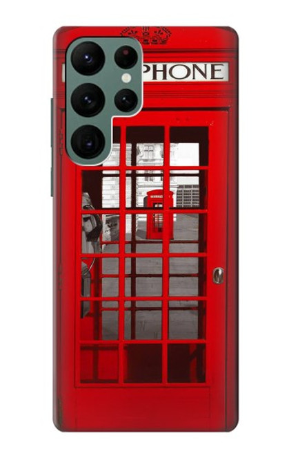 S0058 British Red Telephone Box Case For Samsung Galaxy S22 Ultra