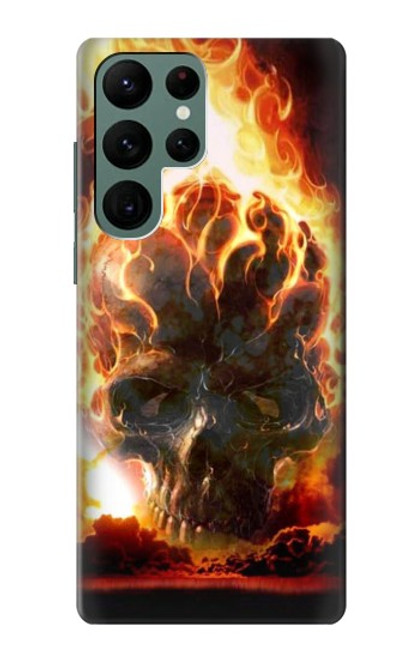 S0863 Hell Fire Skull Case For Samsung Galaxy S22 Ultra