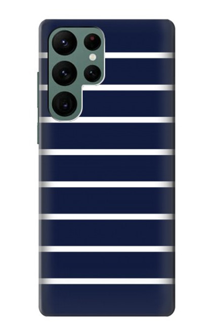 S2767 Navy White Striped Case For Samsung Galaxy S22 Ultra