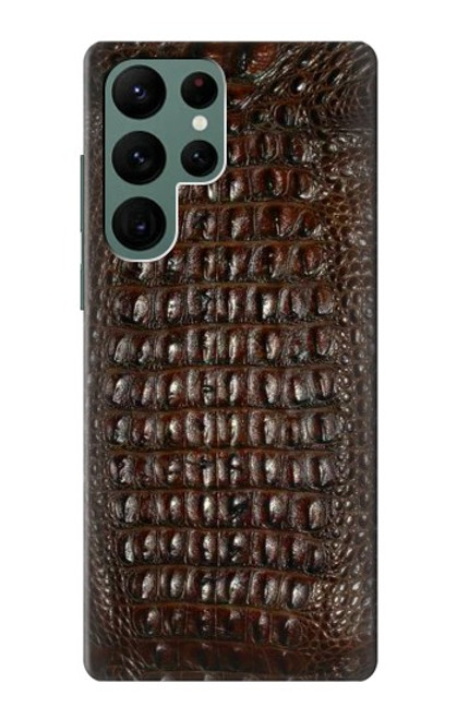 S2850 Brown Skin Alligator Graphic Printed Case For Samsung Galaxy S22 Ultra