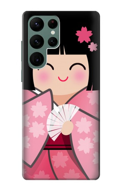 S3042 Japan Girl Hina Doll Kimono Sakura Case For Samsung Galaxy S22 Ultra