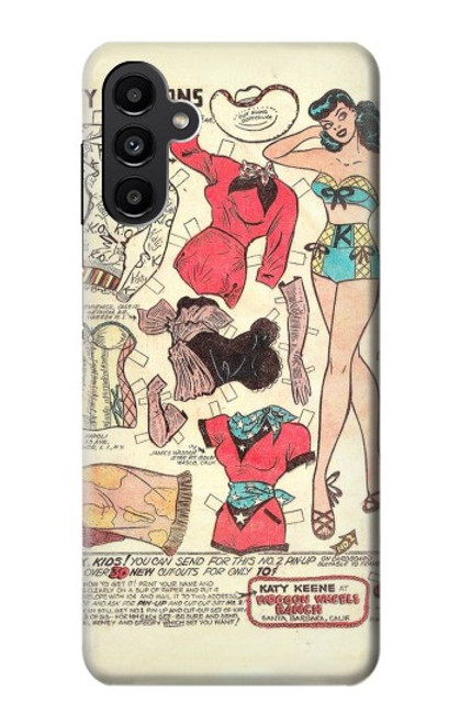 S3820 Vintage Cowgirl Fashion Paper Doll Case For Samsung Galaxy A13 5G