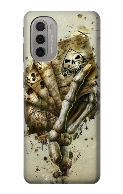 S0550 Skull Card Poker Case For Motorola Moto G51 5G