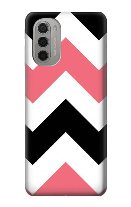 S1849 Pink Black Chevron Zigzag Case For Motorola Moto G51 5G