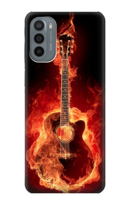 S0415 Fire Guitar Burn Case For Motorola Moto G31