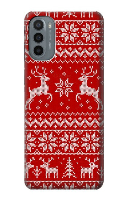 S2835 Christmas Reindeer Knitted Pattern Case For Motorola Moto G31