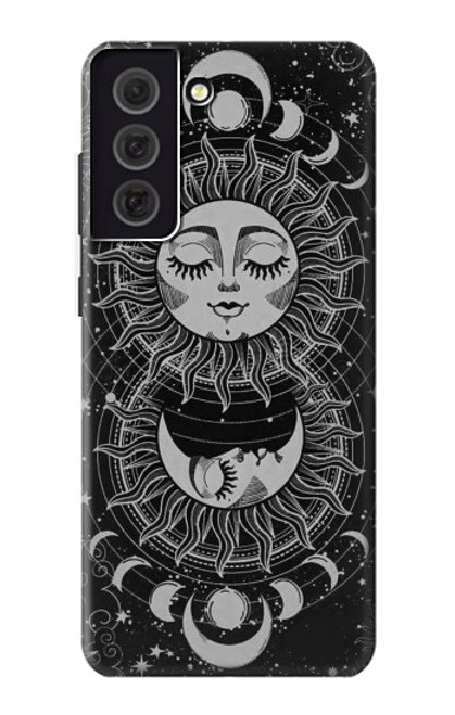 S3854 Mystical Sun Face Crescent Moon Case For Samsung Galaxy S21 FE 5G