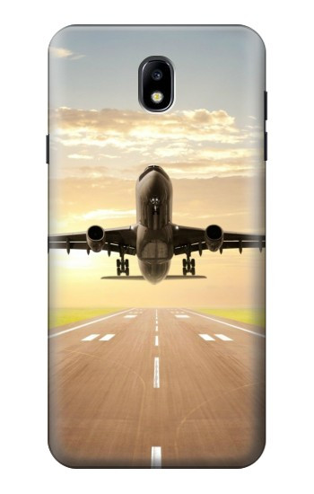 S3837 Airplane Take off Sunrise Case For Samsung Galaxy J7 (2018), J7 Aero, J7 Top, J7 Aura, J7 Crown, J7 Refine, J7 Eon, J7 V 2nd Gen, J7 Star