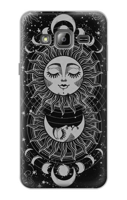 S3854 Mystical Sun Face Crescent Moon Case For Samsung Galaxy J3 (2016)