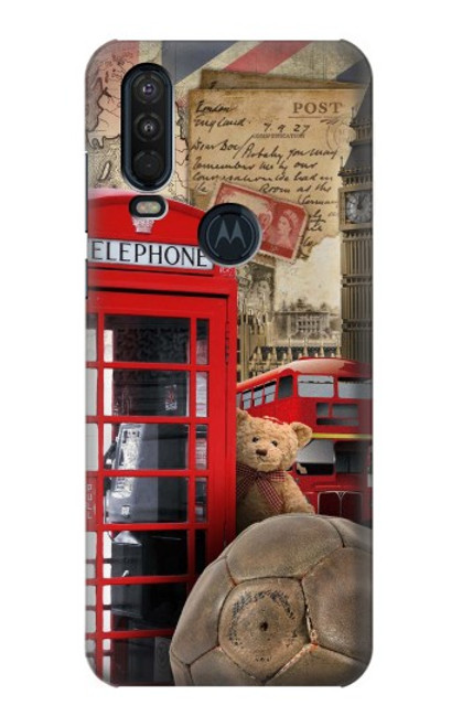 S3856 Vintage London British Case For Motorola One Action (Moto P40 Power)