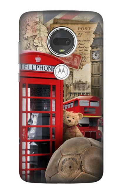 S3856 Vintage London British Case For Motorola Moto G7, Moto G7 Plus