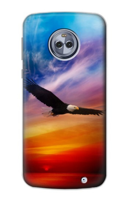 S3841 Bald Eagle Flying Colorful Sky Case For Motorola Moto X4