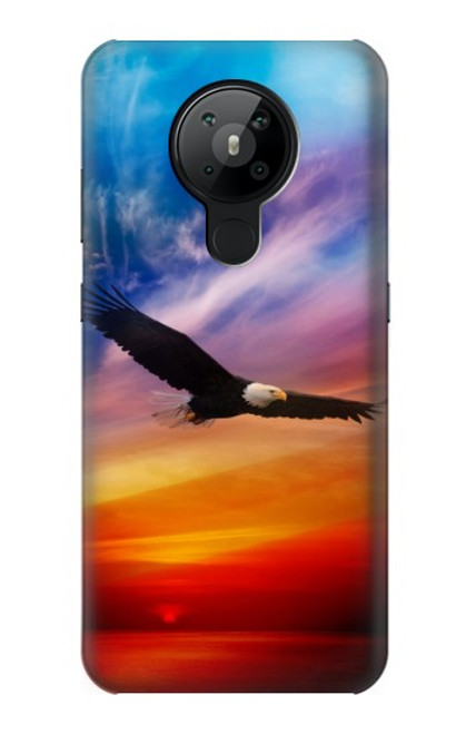 S3841 Bald Eagle Flying Colorful Sky Case For Nokia 5.3