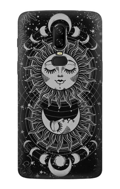 S3854 Mystical Sun Face Crescent Moon Case For OnePlus 6